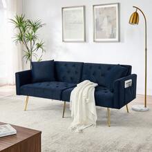 Sofa Bed Mattress - Blue + Velvet - View 3