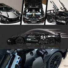 [1314pcs]Cool Black Limited Edition Super Sports Car, Fast Assembly Racing Car Building Block Set, Perfect Birthday Gift, Easter Gift, Boyfriend And Husband Gift, High-Tech Car Model Building Blocks - Black - View 10