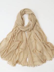 1pc Viscose Solid Color Muslim Headscarf, Fashionable Breathable Lightweight Shawl, Vintage Casual Versatile Scarf For Women, Suitable For All Seasons - Multicolor - View 15
