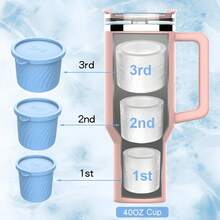 4pcs Reusable Silicone Ice Cube Tray Mold With Lid, Fits 20oz, 30oz, 40oz Insulated Tumblers, Compatible With Stanley Back To School Series - Multicolor - View 6