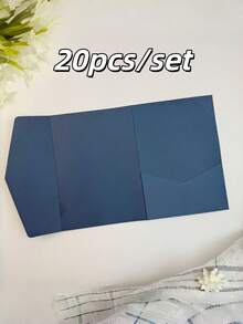 Bộ 20/25 phong bì thiệp mời cưới kiểu gấp ba, thiết kế tối giản, phù hợp cho lễ đính hôn, đám cưới, kỷ niệm 15 năm, lễ rửa tội, v.v., có thể tự làm thiệp mời, kích thước 5*7 inch, nhiều màu sắc để lựa chọn, chỉ bao bì, không kèm thiệp hoặc tem. - Xanh ngọc trai - Xem 27