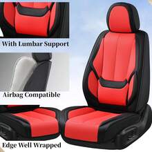 Coverado Seat Covers, Car Seat Covers Front Seats, Car Seat Cover, Car Seat Protector Waterproof, Car Seat Cushion Nappa Leather, BlackRed Seat Covers Carseat Cover Universal Fit For Most Cars - Xanh lam - Xem 4