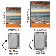 3pcs Modern Seascape Wall Art Canvas Poster, High Definition Printing With Optional Frames, Suitable For Living Room, Bedroom, Bathroom, Office, Cafe, Gym, Home Holiday Decor, Printing Material, Corridor Decoration, Art Piece, Ideal Gift For Friends - Multicolor - View 8