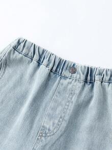 Annil New Spring Style Boys' Pure Cotton Jeans - Retro Curved Blade Pants - Loose Fit, Fashionable, Casual Pants - Light Blue Jeans - View 5