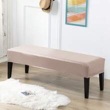 1pc Stretchable PU Waterproof Bench Cover, Suitable For Home Decor, Machine Washable, Modern Style Bench Slipcover, Elastic PU Dining Bench Seat Cover For Bedroom, Living Room, Kitchen, Protects Chair Bench Piano Bench Seat Covers, Removable - Multicolor - View 23