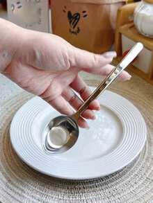 1件加厚304不锈钢个性化主菜勺、汤勺、平勺、粥勺 - 銀色 - 查看 2