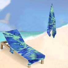 Portable Swimming Pool Beach Sunbathing Lounge Chair Cover With Pocket, Super Soft Microfiber Travel Lounge Chair Towel Cover, Quick Dry - Color - View 5