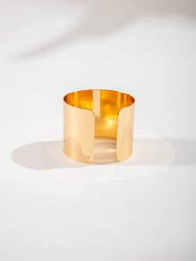 1件装时尚简约金属合金光滑开口手镯，珠宝礼品，适合青少年和成人 - 27805-G-EP - 查看 6