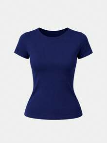 Set Of 3 Women's Basic Elegant Double Layer Supplex High Compression Blouses For Gym Wear - 紅,白,海軍藍 - 查看 4