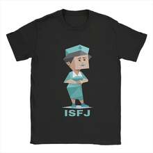 Camisetas para hombres ISFJ MBTI, ropa de algodón puro, camisetas humorísticas de manga corta con cuello redondo, regalo de cumpleaños - Negro - Ver 1