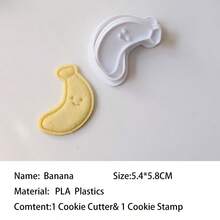 1pc Gingerbread, Eggplant, Banana Shaped Cookie Cutter Mold, Home Baking Supplies, Cartoon Santa Cranberry Cookie Bread Baking Cutting Tool - White - View 10