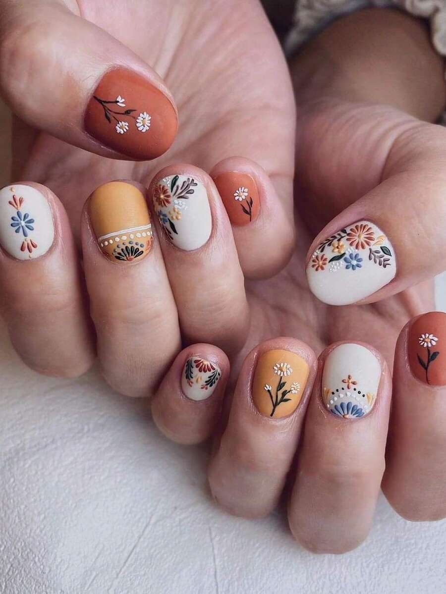 24 móng tay giả vuông dễ thương, móng ngắn nhiều màu sắc, móng giả hoa nhiều màu, móng hình quan tài cho nữ, dụng cụ làm móng - Nhiều màu - Xem 1