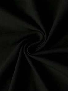 200g 100% Cotton T-Shirt, 2025, Women's Spring/Autumn Fashion, Printed Long Sleeve T-Shirt, Couple Style, Underwear/Outerwear, Office Casual, Round Neck, Long Sleeve Top - 黑色 - 查看 5