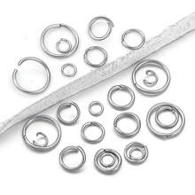 200-częściowe otwarte kółka zaciskowe ze stali nierdzewnej do tworzenia biżuterii, akcesoria DIY, podwójne łączniki kółek zaciskowych - Srebro - Zobacz 6