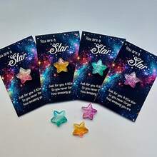 1/3/5 Sets Inspirational Gift Set With Stars Inspirational Cards - "You Are A Star Continues To Shine" , Lucky Card Inspirational Inspirational Gift, Lucky Charm Souvenir Family And Friends Gift, Perfect Gift For The Holiday - Multicolor - View 3