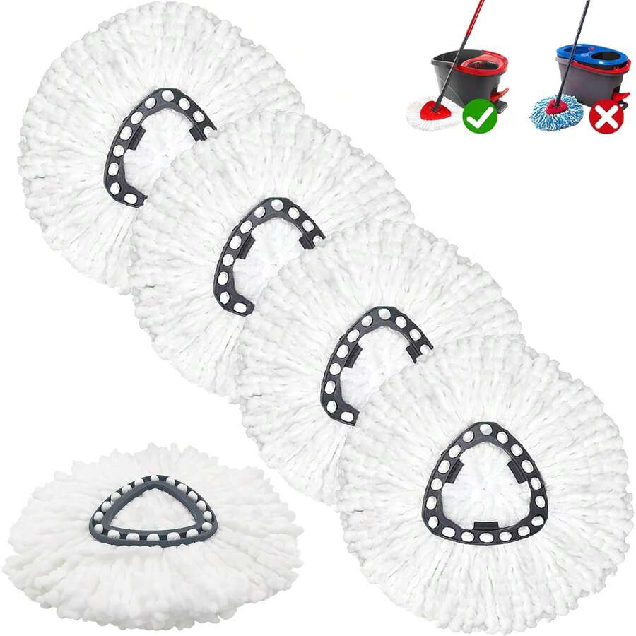5 Pack Mop Head Refills Compatible With O-Cedar 1-Tank Spin Mops – Microfiber Spin Mop Head Replacement, Reusable Washable For Deep Cleaning Floors - Gói 5 cái - Xem 1