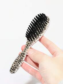 Leopard-Print Men's Pompadour Style Comb Hair Brush; Split Hair Cleaning Brush; Beard Care Comb; Barber Shop Beard Brush For Shaving - Beard Brush - View 3
