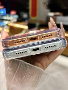 Personalized Luxury Customized Name Clear Transparent Magnetic Rotating Bracket Phone Case Compatible With IPhone 17 Pro Max 17 Pro 17 Pro 17 16 15 14 13 12 11 Pro Max Shockproof Protect Back Cover - Orange - View 7