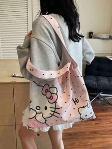 Sanrio 新款Hello Kitty大容量轻便女士手提包，多功能休闲单肩包，适合上学和外出使用 - 彩色 - 查看 3