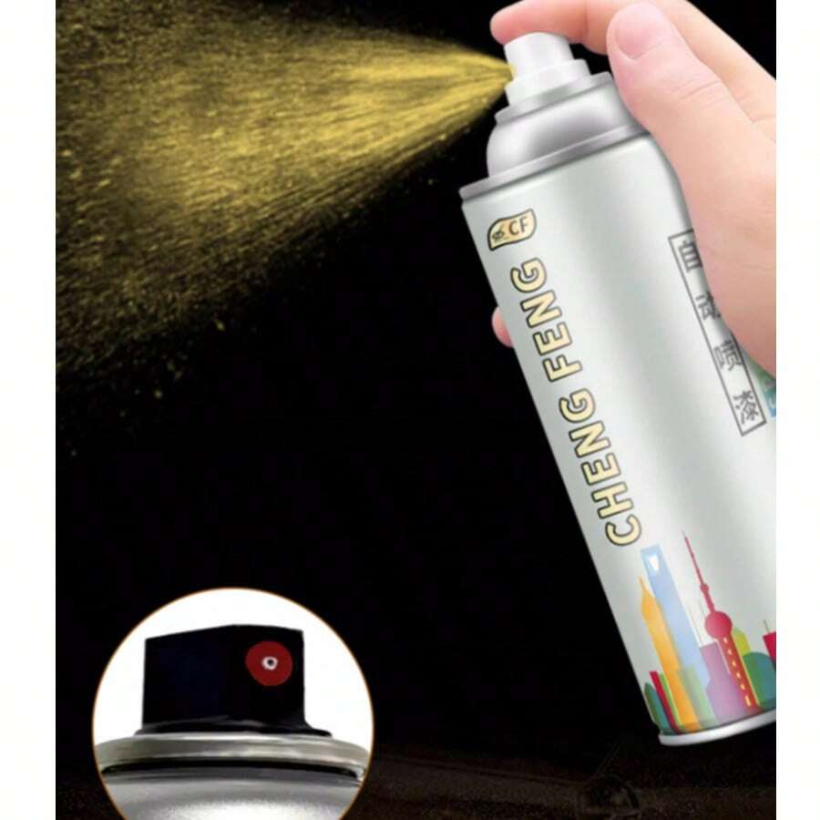 Silver Spray Paint Can, Hand-Operated Matte Spray Paint Can For Walls, Cars, Anti-Rust - A - View 1