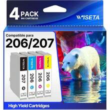 Cartuchos de Tinta Compatible para Epson 206 T206 207 T207 Compatible con Epson Expression XP-2101 (1Negro, 1Cian, 1Magenta, 1Amarillo),40983242 - Multicolor - Ver 1