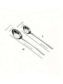 1件加厚304不锈钢个性化主菜勺、汤勺、平勺、粥勺 - 銀色 - 查看 6