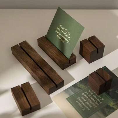 حامل خشبي بسيط لعرض الصور/الملاحظات، ثابت وغير انزلاقي، مناسب لعرض الصور والملاحظات والبطاقات البريدية وبطاقات الأعمال، قابل للاستخدام على المكتب والمقهى والمطعم وسيناريوهات متنوعة