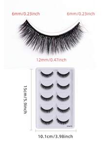 5 Pairs Eyelash Extensions Thick Curly Crossed Fishbone False Eyelashes, Natural & Soft, 3D Fluffy Effect, Eyelash Extension, DIY Home Use, Suitable For Parties, Weddings, All Occasions - Natural Lashes - View 3