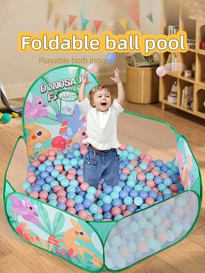 1pc Children's Fabric Ball Pit, Large Capacity, Foldable & Portable One-Click Storage, Indoor Interactive Play Tent (Balls Not Included)