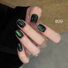 10毫升/瓶 孔雀石猫眼凝胶指甲油 - 湖绿色玻璃珠猫眼 - 2026新款高端深绿色猫眼凝胶指甲油美白迷你套装，适用于美甲沙龙DIY居家法式美甲，复活节情人节 - 彩色 - 查看 13