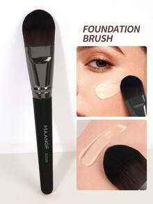 MAANGE 1pc Large Makeup Foundation Brush, Made Of Soft Fibers, Portable, Suitable For Foundation, Face Mask, Blending, Can Be Used For Liquid, Cream And Powder, For Priming, Mixing And Facial Application, Suitable For Home Or Travel Use, Gift For Women And Girls - Black - View 8