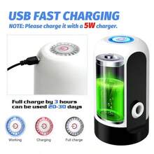 Dispensador de agua portátil de 5 galones con base de botella de 5 galones, bomba de agua automática recargable por USB con batería de níquel incorporada de 500mAh, tensión de funcionamiento de 36V o menos, adecuado para camping, cocina - por defecto - Ver 4