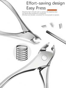 Premium Black Ant Nail Clipper, German Craftsmanship Dual-Head Curved & Straight Tweezers, Cuticle Pusher & Nipper, Nail Scissors, Nail Drill, Suitable For Nail Salons Or Home Use - 銀色 - 查看 1