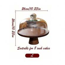 1 đĩa đựng trái cây bằng thép không gỉ sang trọng, đế đựng bánh thanh lịch, khay đựng bằng gỗ keo cho bàn cà phê phòng khách, đĩa đựng trái cây tiệc tùng, thích hợp cho Giáng sinh/Halloween - màu nâu - Xem 16