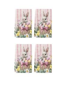 2 pièces/4 pièces Serviettes de cuisine à motif lapin de Pâques, serviettes de bain à motif œuf de Pâques, serviettes de fête en plein air de Pâques, décoration de maison de Pâques, décoration de cuisine de Pâques, style moderne, séchage rapide, matériau microfibre super doux, rectangulaire, 40 cm * 60 cm, motif imprimé numériquement, convient pour la décoration de fête en plein air, cadeaux de fête - Multicolore - Voir 7