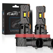 TOAUTO 2Pcs Mini H7 H4 H11 9005/9006 LED Headlight Bulbs CANBUS 25000LM 90W Car Turbo Driving Headlamp Error Free 6000K White High Low Beam 12V - A - View 11