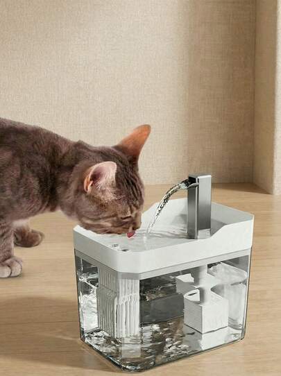 PETSIN 1.5L Automatic Pet Water Dispenser With Water Pump, Low Water Level Auto Shut Off, Pet Supplies, Water Filtration, Quiet Operation. Anti-Dry Burning, Self-Circulating Water Dispenser, Keeps Water Source Clean, Suitable For Cats And Dogs. Automatic Filter Cat Water Dispenser, USB Powered Transparent Cat Water Fountain, Circulating Filter Water Dispenser With Quiet Water Pump, Suitable For Cats And Small Dogs.
