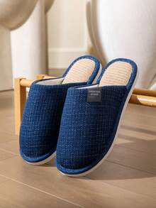 Papuci de casă unisex, confortabili, silențioși, cu fund moale, pentru dormitor, podea din lemn pentru sufragerie, pentru toate anotimpurile, papuci de casă simpli, fără alunecare - Albastru marin - Vizualizare 10