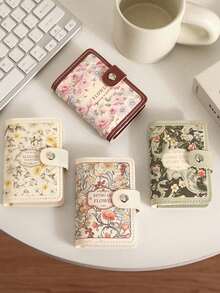 Ladies' Floral Oil Painting Card Bag, Credit Card Holder Wallet - Multi Slot Design, Snap Closure, Compact ID Card And Driver's License Holder, Daily Casual And Fashionable Design, Elegant Accessories, Storage, Retro Style Multi Slot Bank Card Bag, ID Card Bag, Ladies' Large Capacity Card Holder, Perfect Choice For Halloween, Christmas And Holiday Gifts ﻿ - Multicolor - View 8