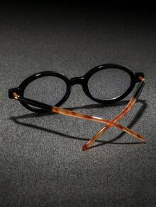 一副男士椭圆形塑料眼镜，个性化设计，轻巧耐用，时尚休闲，无度数，适合日常通勤、商务、驾驶、居家佩戴。 - 彩色 - 查看 8