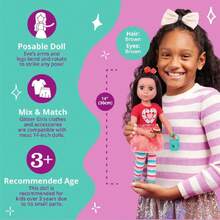Glitter Girls – Muñeca de Moda de 14 Pulgadas – Cabello castaño Oscuro y Ojos Marrones – Traje y Accesorios de día Festivo – Globo de Nieve, Caja de Regalo y Tarjetas – Más de 3 años – Nochebuena,40984170 - Champán - Ver 5