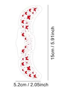 4张Fairycore美学蝴蝶全息闪光假雀斑纹身贴纸，防水持久，易于粘贴和移除，适用于音乐节、生日派对、拍照等场合 - 紅色 - 查看 5
