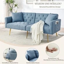 Sofa Bed Mattress - Blue + Teddy - View 10