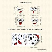 BRUP 4sheets/Set Cartoon Face Wall Stickers, Kids Room Decorations, Removable Self-Adhesive Trash Can Stickers, PVC Interesting Wall Art, Bedroom And Living Room Decorations - Multicolor - View 14