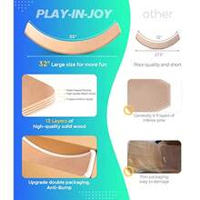 Balance Board [Natural Wood] Wobble Board For Toddlers Open Ended Montessori Waldorf Learning Toy Gifts For 3 4 5 6 7 8 Year Old Boys Girls Birthday And Christmas Stocking StuffersFull Of Fun - NaturalWood - View 4