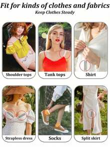 108/36pcs Women Anti-Flashing Breast Petals, Fashion Stickers, Non-Slip Clothing Tape, Dress Clip Fasteners, Double-Sided Wardrobe Stickers, Back-To-School & Party Essentials Set - All Designed To Prevent Clothing Malfunctions And Securely Fasten Your Outfits - Multicolor - View 7