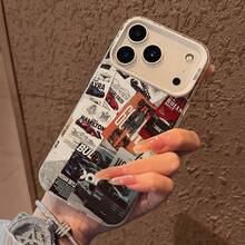 Funda para teléfono con diseño de coche, compatible con fundas ,  17,  16 Pro Max,  15 Pro Max,  13 y  12. Fabricada en TPU, ofrece protección contra golpes y caídas. Un regalo ideal para familiares, amigos, seres queridos, novios/novias y aniversarios. - Blanco - Ver 6
