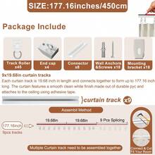 4-In-1 Self-Adhesive + Punch Hole Dual Fixing Curtain Track System - Ceiling/Wall Mountable, Freely Combinable, Easy Installation, Suitable For Bathroom, Windows, Room Dividers, Cabinets And More Scenarios - Adhesive and Drillable Installation Model - View 23