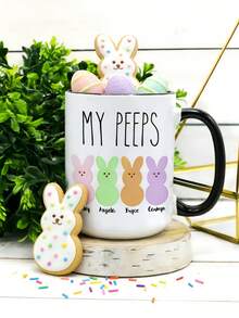 1pc Custom Easter Mug, Personalized With Text For Daily Use And Festive Celebrations - Multicolor - View 6
