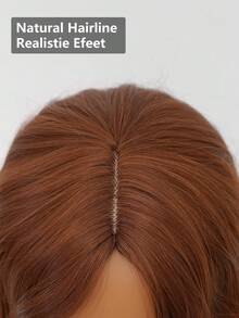 clouder Gothic Punk Brown Long Wavy Curl Wig 26-Inch Center-Parted Bangs Heat-Resistant Synthetic Fiber Wig Women's Soft And Fluffy Curls Suitable For Daily Cosplay, Street Style, Holiday Parties, Music Festivals, Y2K Aesthetic, Avant-Garde College Style, Modern Fashion Punk Looks - 棕色 - 查看 7